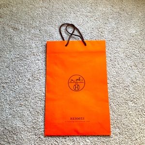 Hermes shopping bag w ribbon